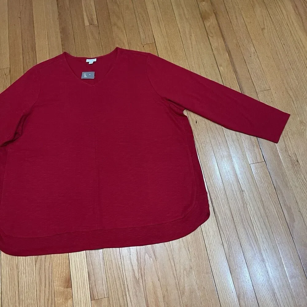 J Jill Casual V Neck Blouse Top Womens Plus Size 4X Cotton Blend NEW WITH TAGS - Picture 10 of 12